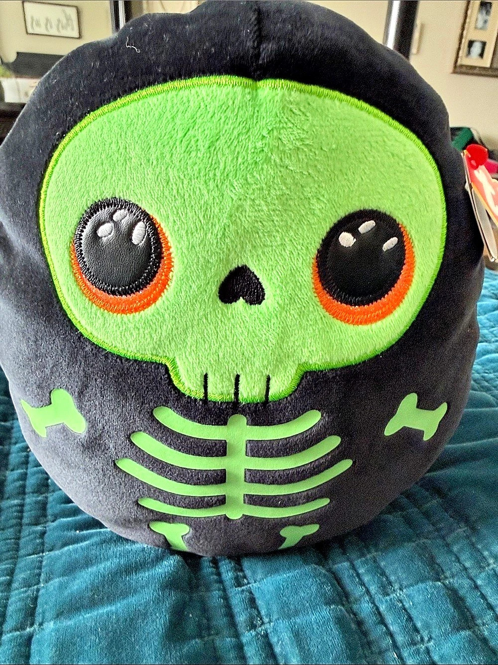 Ty Hallow Skeleton Squishy Beanie Boo Plush NWT